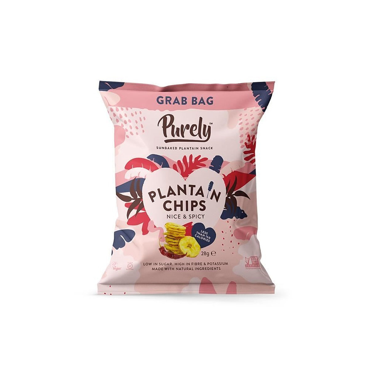 Purely Plantain Chips - Nice & Spicy 28g - 10 Pack