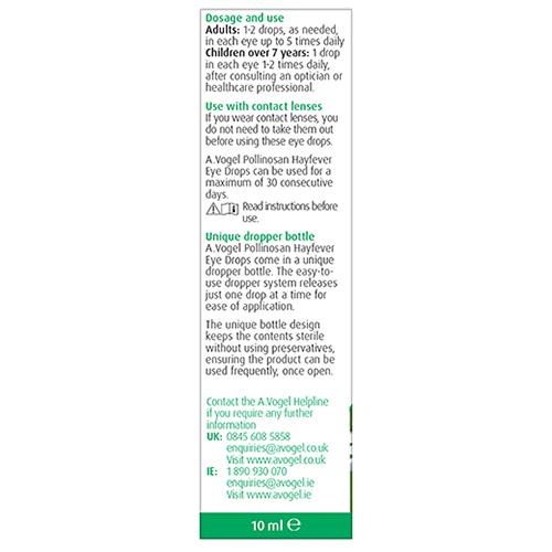 A.Vogel Pollinosan Eye Drops Hayfever 10ml For Red Itchy Eyes