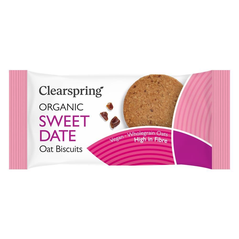 Clearspring Organic Oat Biscuits - Sweet Date 40g - 12 Pack