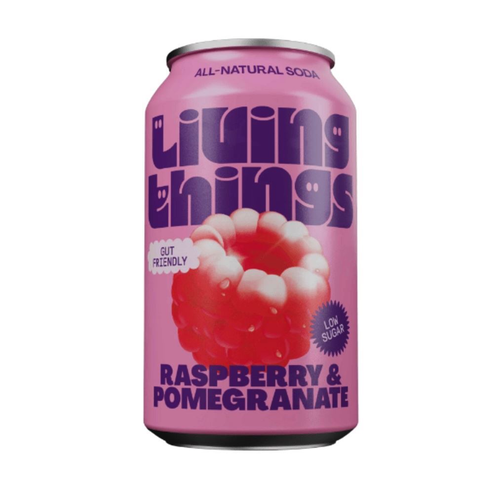 Living Things Raspberry & Pomegranate Pre + Probiotic Soda 330ml - 6 Pack