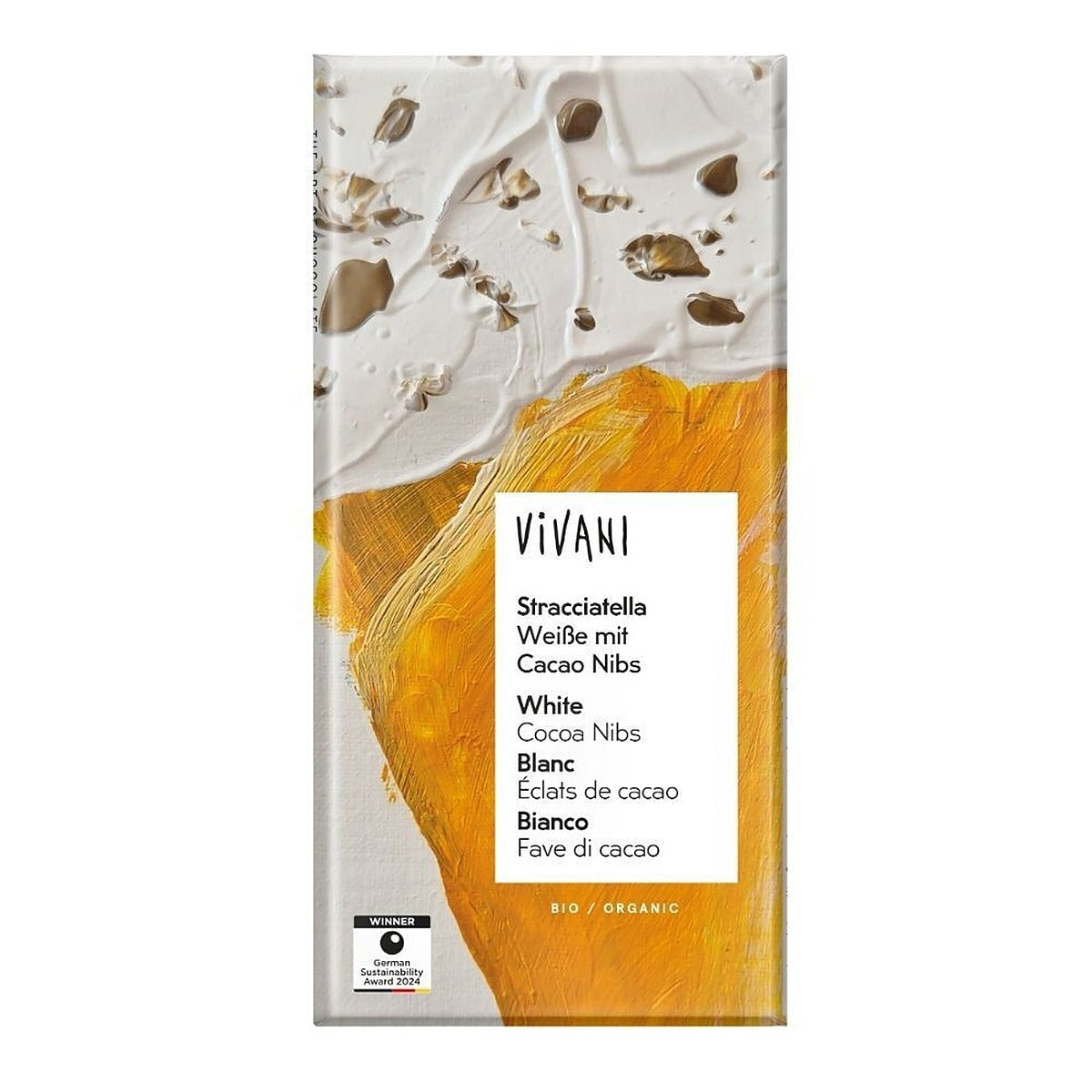 Vivani Stracciatella White Chocolate with Cacao Nibs Organic 80g
