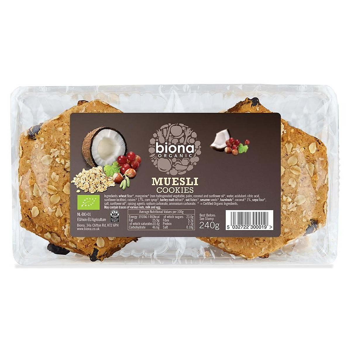 Biona Organic Muesli Cookies 240g