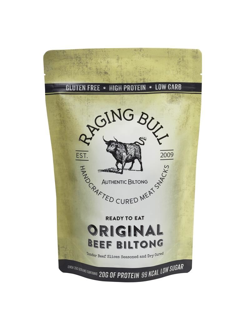 Raging Bull Snacks Original Beef Biltong 28g - 10 Pack