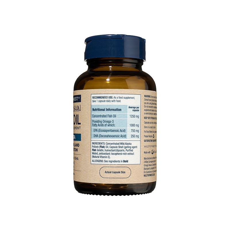 Wiley's Finest Peak EPA 1000mg Omega 3 Fish Oil 60 Capsules