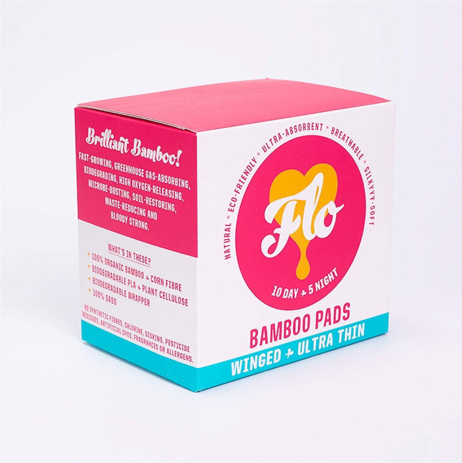 Flo Natural Bamboo Ultra Thin Day & Night - 15 Pads