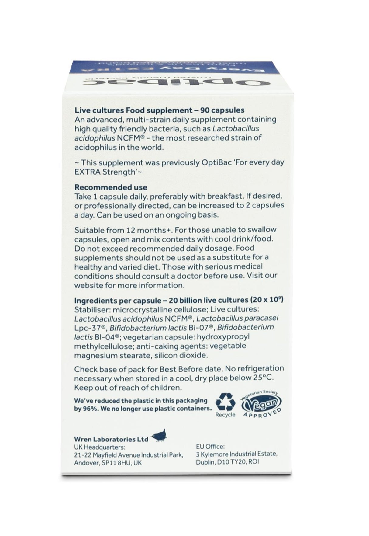 OptiBac Probiotics | For Every Day Extra Strength | 30 -90 Capsules