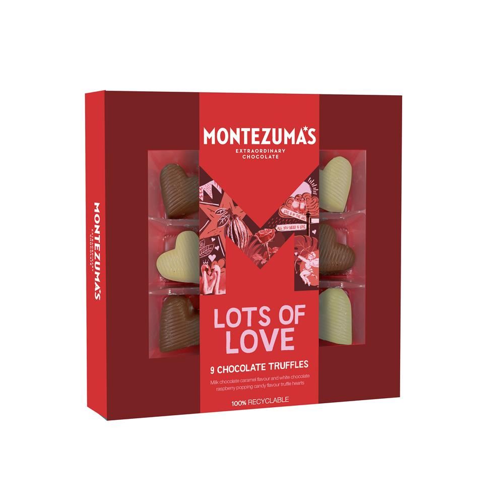 Montezumas Chocolate Lots of love 9 Chocolate Truffle Hearts 90g