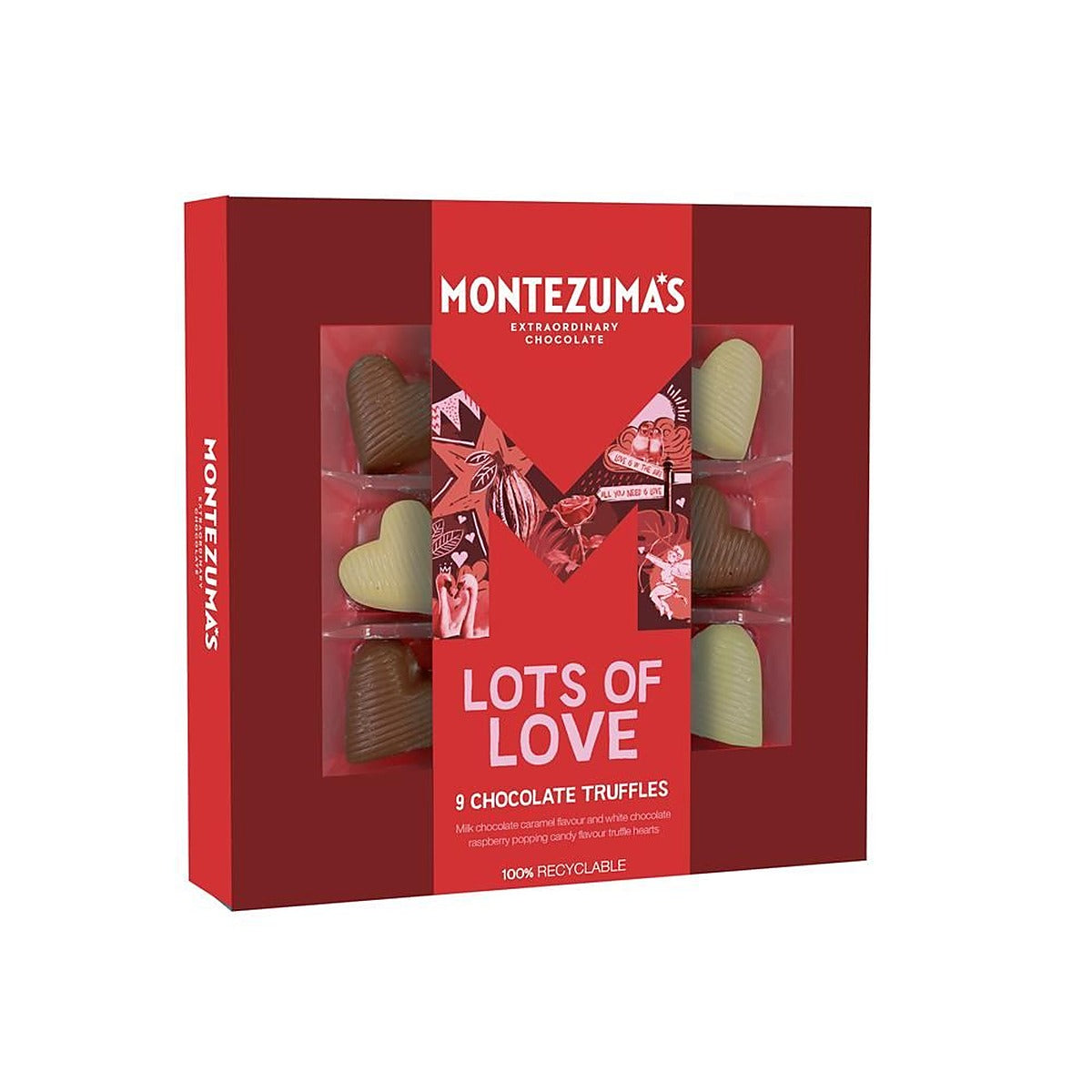 Montezumas Chocolate Lots of love 9 Chocolate Truffle Hearts 90g