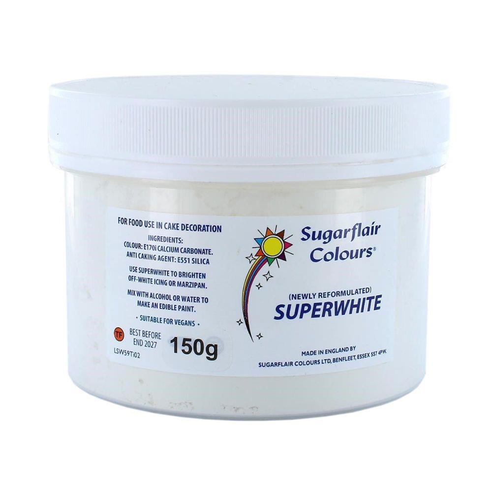 Sugarflair Edible Confectioners Superwhite Icing Whitener - 150g