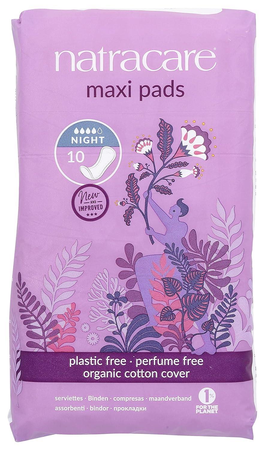 Natracare Natural Maxi Pads Night-time x 10 - 3 Pack