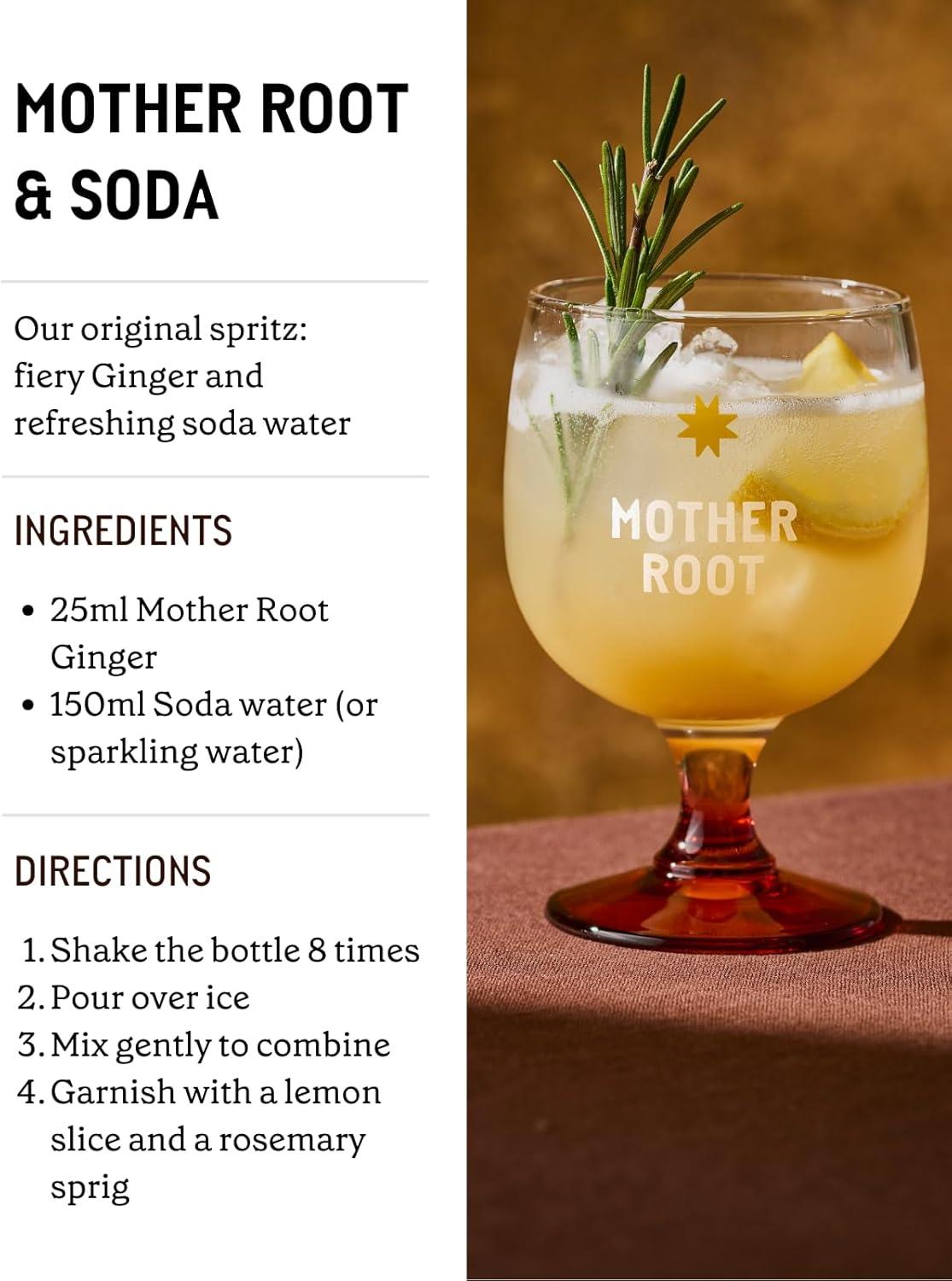 Mother Root Ginger Alcohol Free Fiery Fresh Award Winning Aperitif 500ml