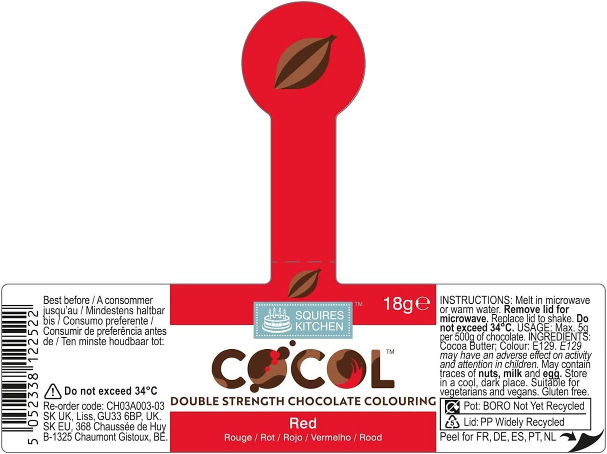Squires Kitchen COCOL Extra Strength Colouring Paint for Chocolate 18g - All Shades