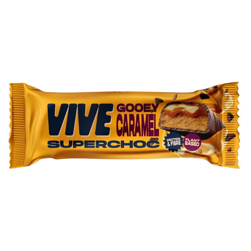 Vive Superchoc Gooey Caramel - Plant Based Chocolate Bar 40g - 12 Pack