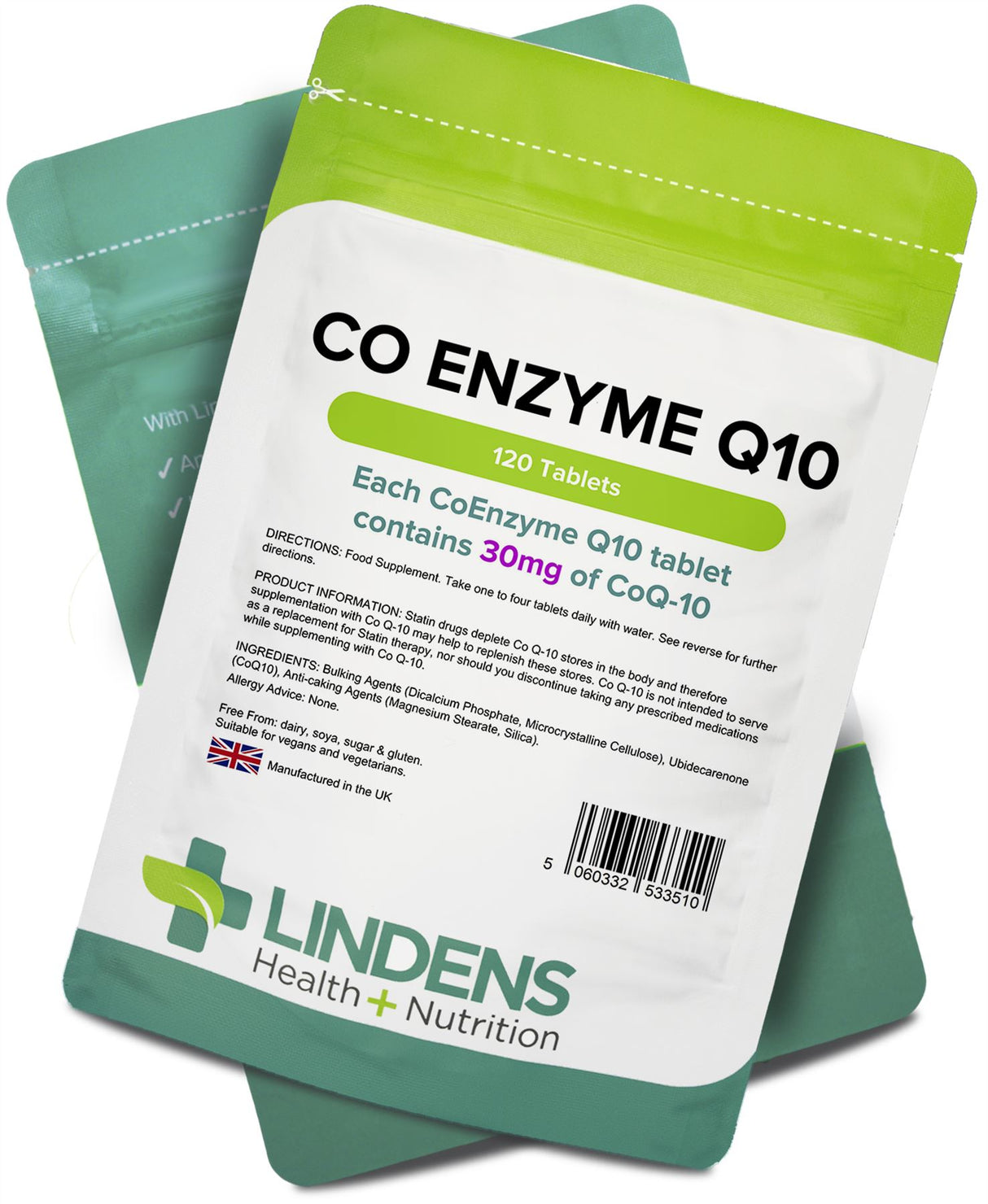 Lindens CoEnzyme Q10 30mg - 120 Tablets