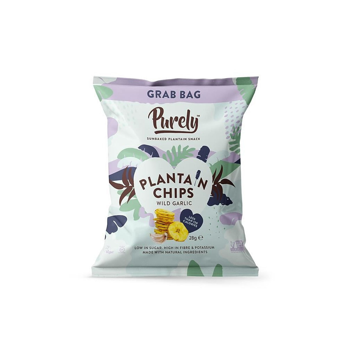 Puerly Plantain Chips - Wild Garlic 28g - 10 Pack