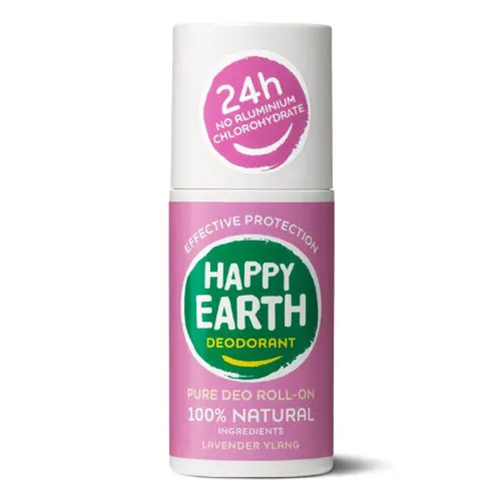 Happy Earth 100% Natural Deodorant Roll-On Lavender Ylang 75ml - 2 Pack