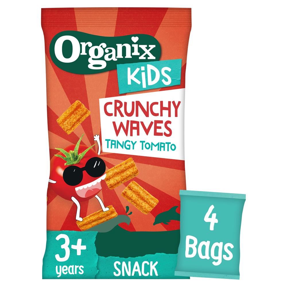 Organix KIDS Tangy Tomato Crunchy Waves 4x14g