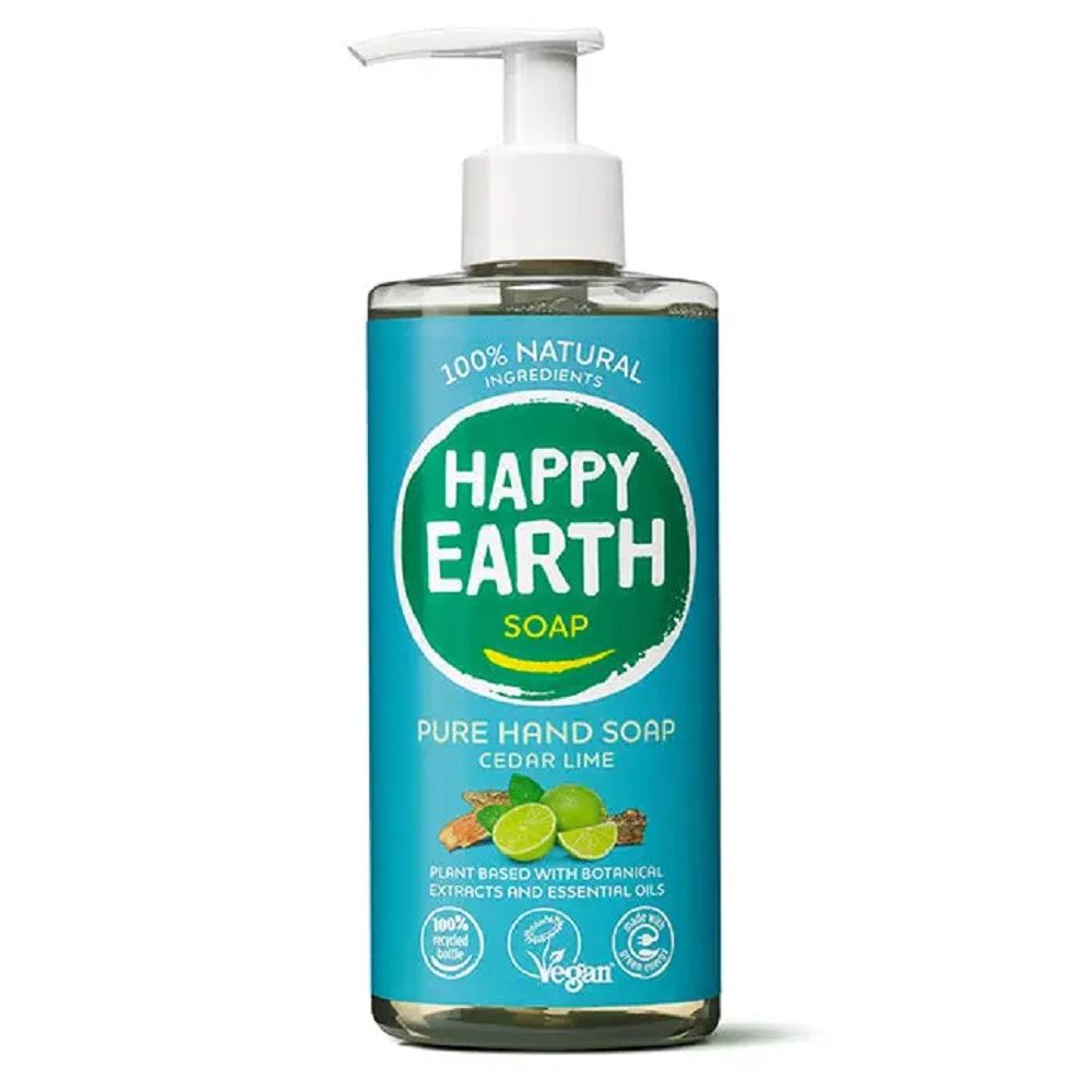 Happy Earth Natural Hand Soap Cedar Lime 300ml - 2 Pack