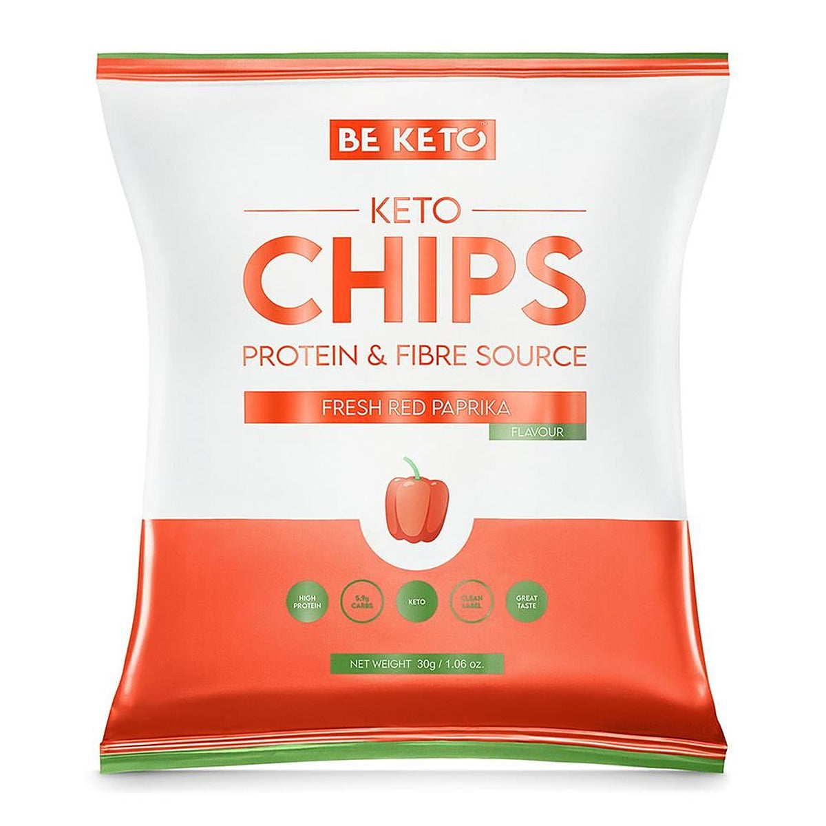 BeKeto Keto Chips Fresh Red Paprika 30g