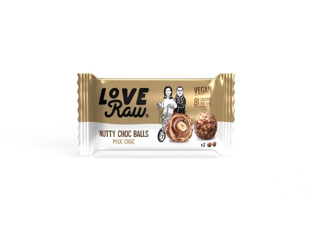 LoveRaw Vegan M:lk Choc Nutty Choc Balls 28g - 9 Pack