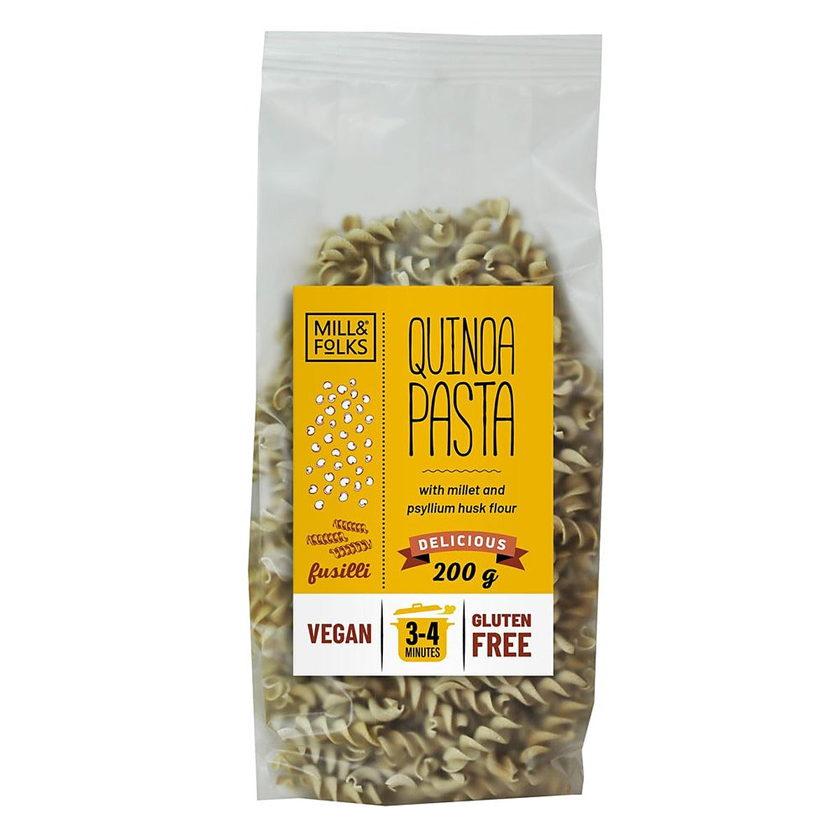 Mill & Folks inoa pasta fusilli 200g Gluten free Vegan