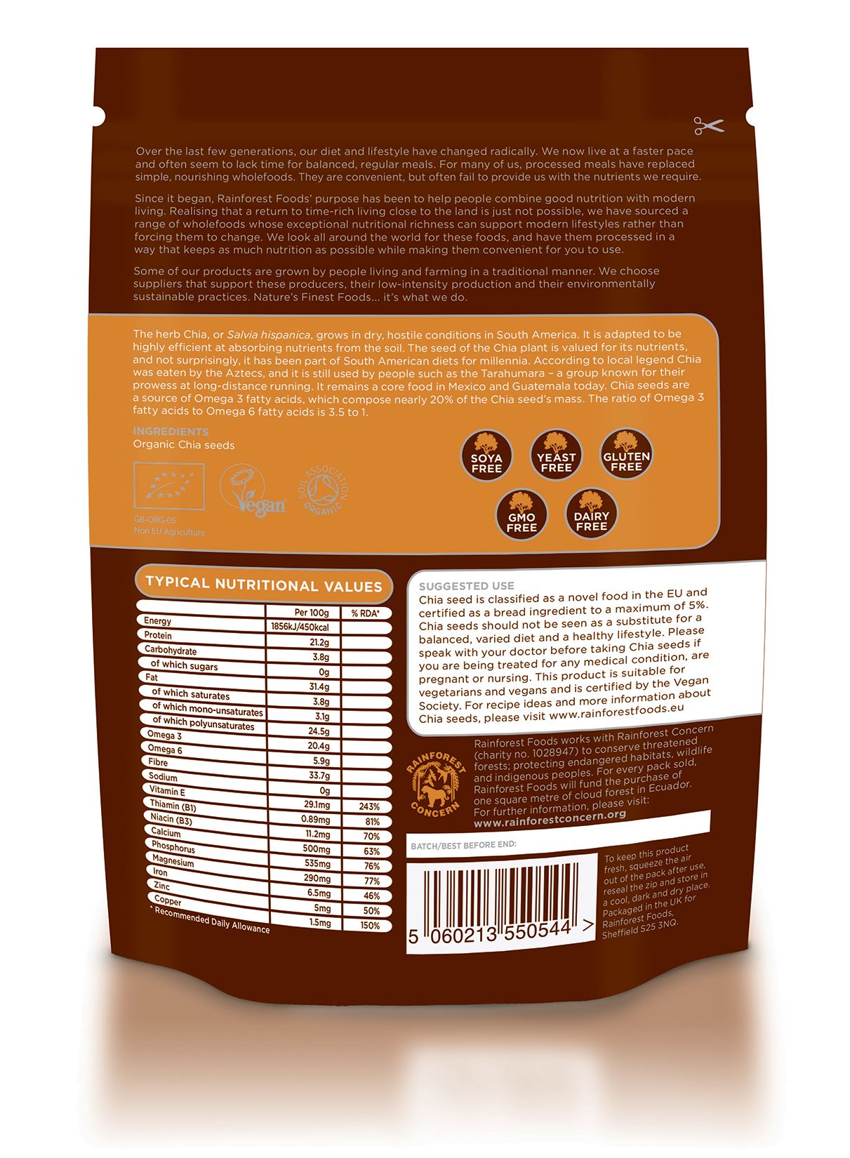 Rainforest Foods Organic Chia Seeds 300g