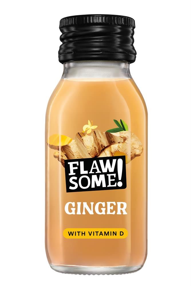 Flawsome! Immunity Kick Ginger + Vitamin D Shot Glass 60ml