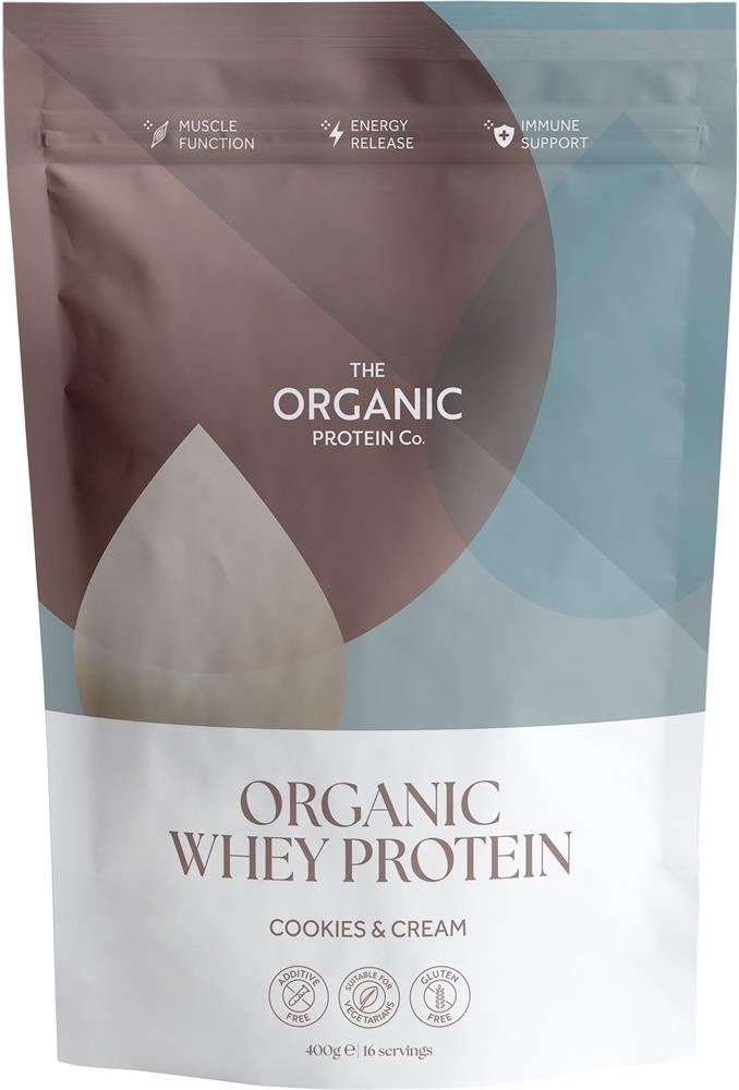 The Organic Protein Co Cookies & Cream Organic Whey Protein Powder 400g