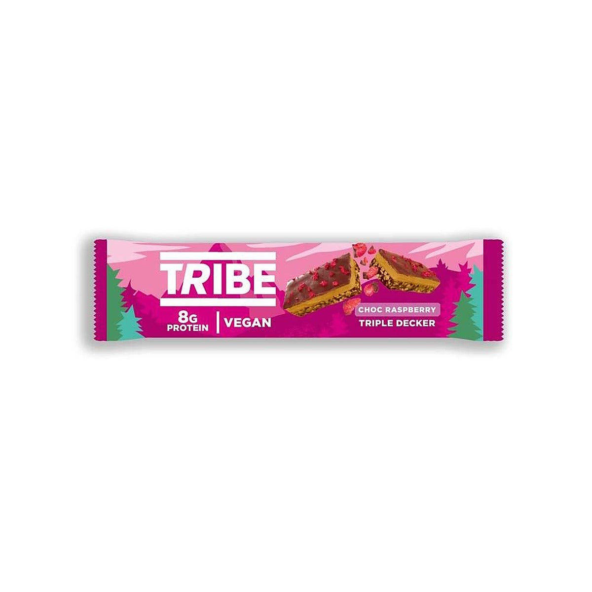 Tribe Triple Decker Chocolate Raspberry Plant Protein Bar 40g