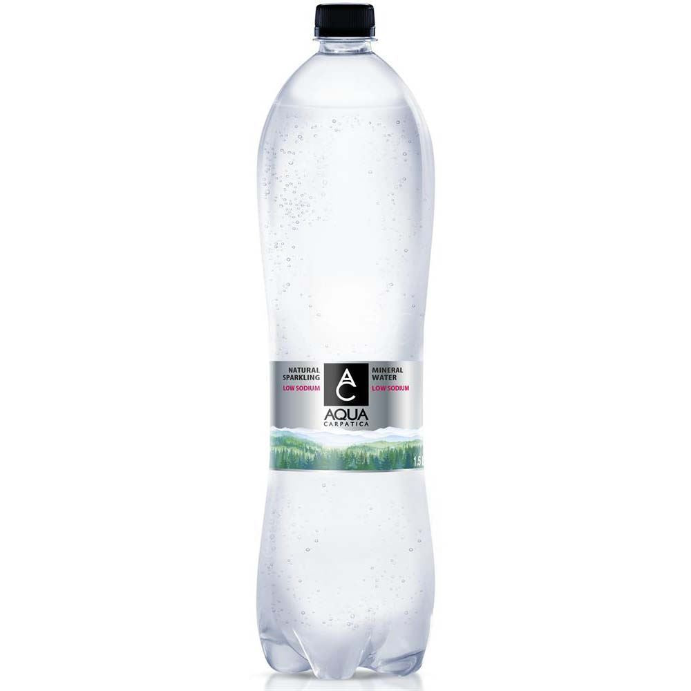 AQUA Carpatica Sparkling Mineral Water 1.5L PET Nitrate Free - 6 Pack