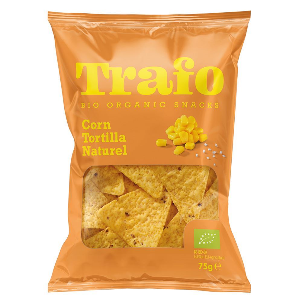 Trafo Organic Tortilla Chips Natural 75g - 15 Pack