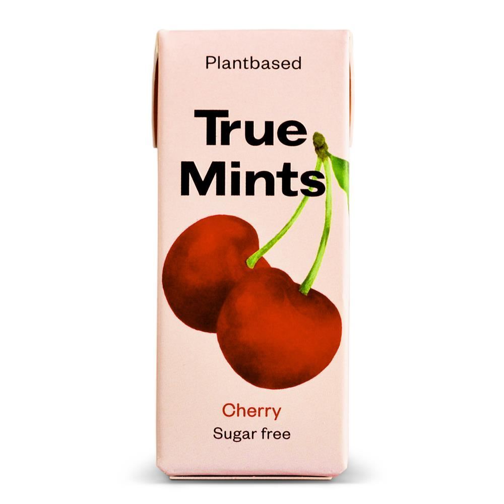 True Gum Vegan and Sugar Free Mints - Cherry 13g - 18 Pack