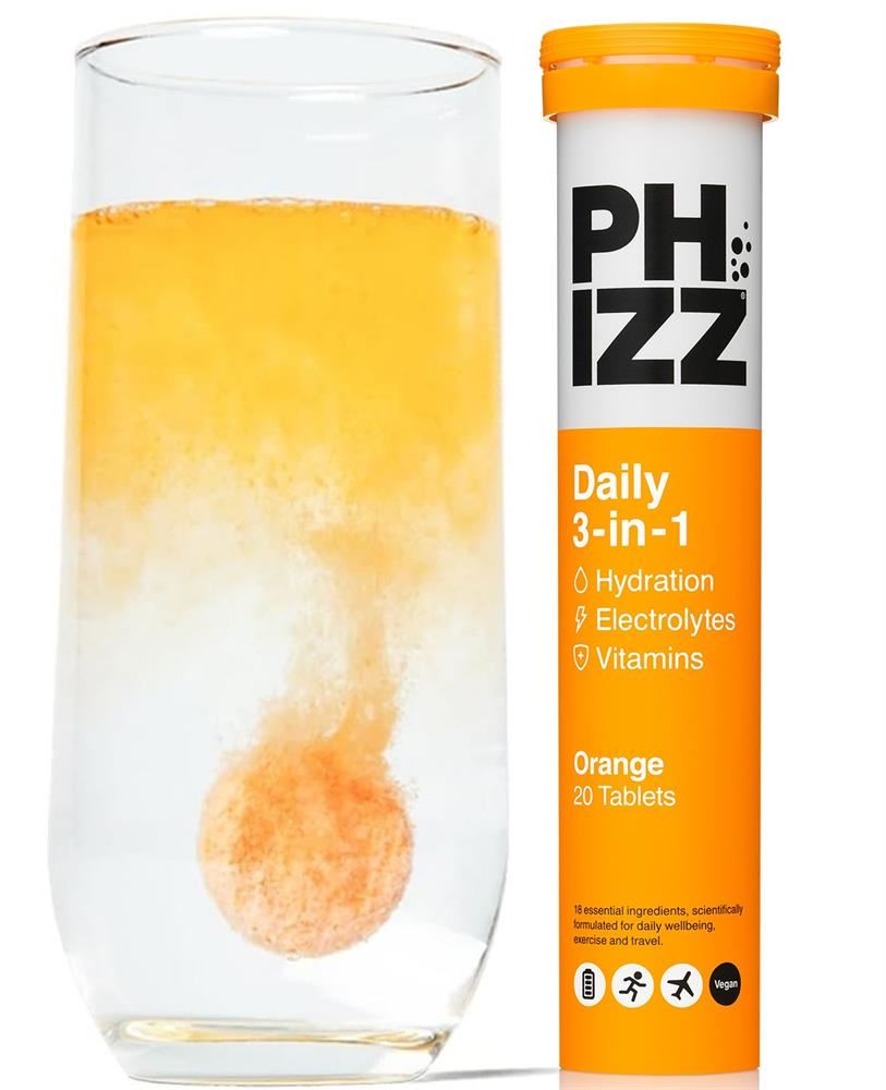 Phizz 3in1 Hydration Electrolytes Vitamins - Orange - 20 Tabs