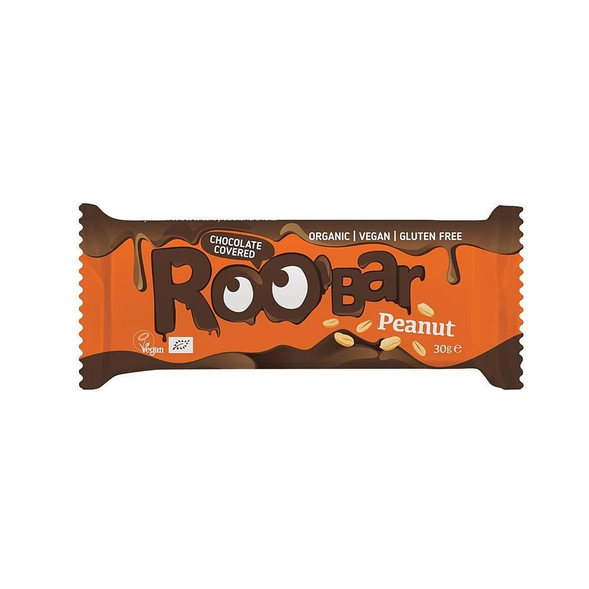 Roobar Chocolate Covered Peanut Bar 30g - 8 Pack
