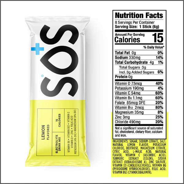 SOS Daily Hydration Electrolyte Drink 8 Sticks - All Flavour