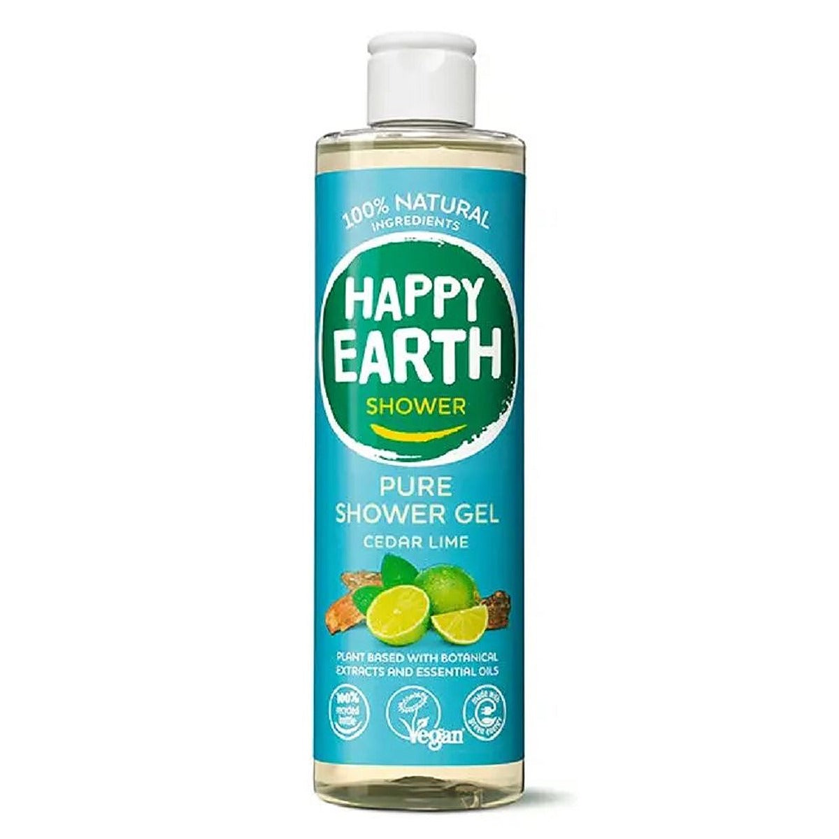 Happy Earth Natural Shower Gel Cedar Lime 300ml - 2 Pack