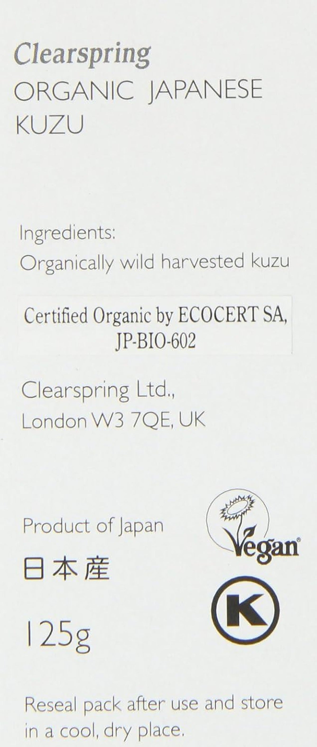Clearspring Organic Japanese Kuzu (Kudzu) - Gluten Free Starch Thickener 125g - image 5