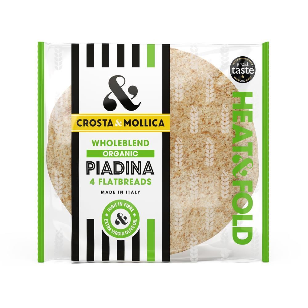 Crosta Mollica Organic Wholeblend Piadina Flatbread 300g - 12 Pack