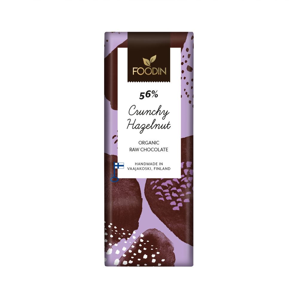 Foodin Organic Raw Chocolate Crunch Hazelnut 54% 40g