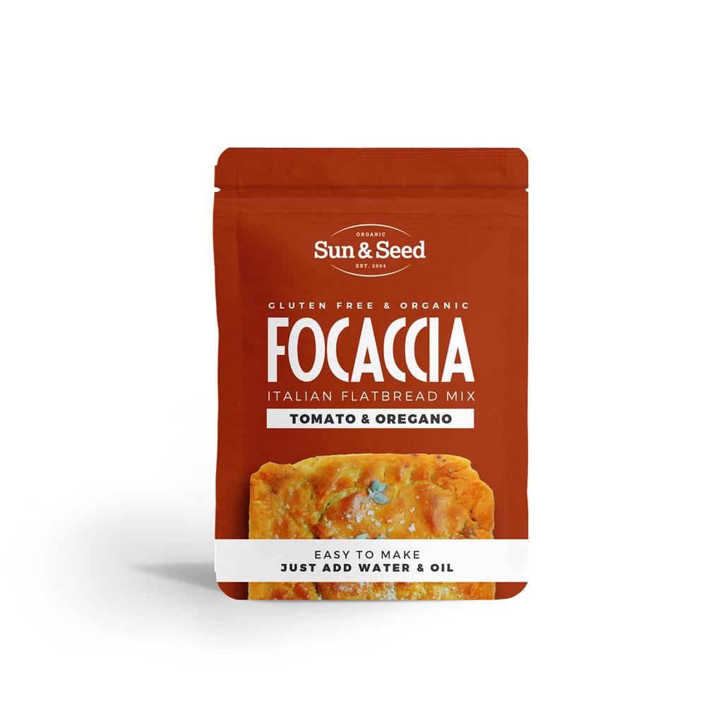 Sun and Seed Organic GF Focaccia Mix Tomato & Oregano 300g - 12 Pack