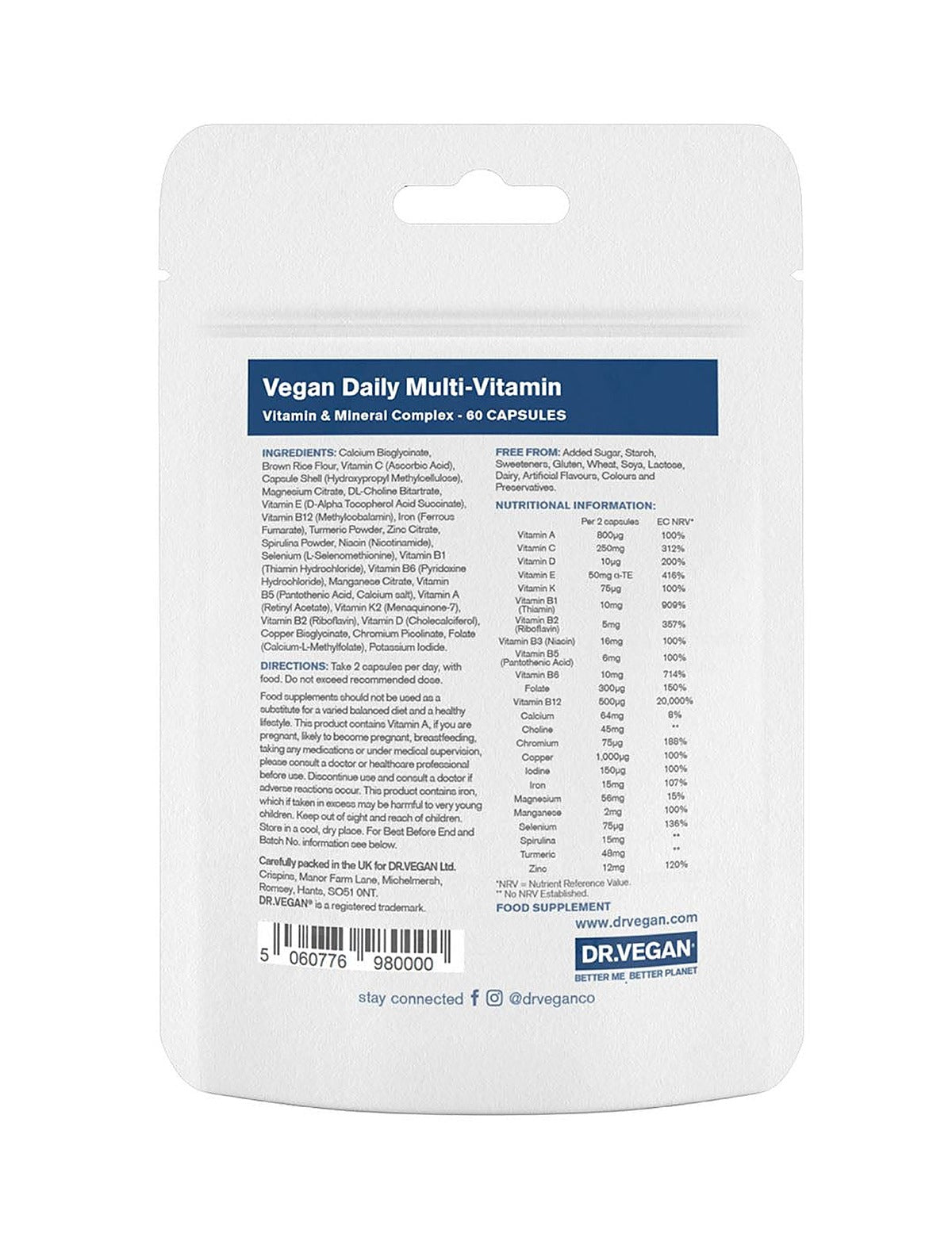Dr. Vegan Daily Multi-Vitamin - 60 Capsules - image 3