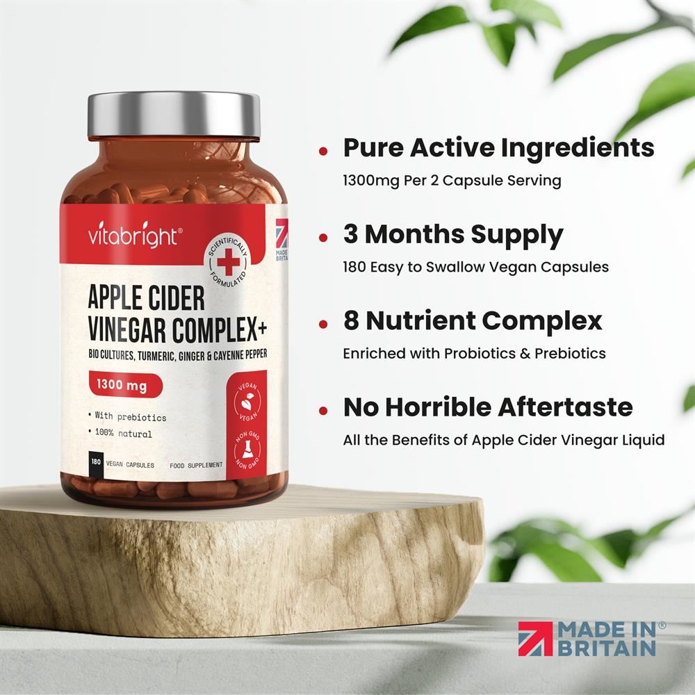 Vitabright Apple Cider Vinegar Probiotic Complex 180 Capsules