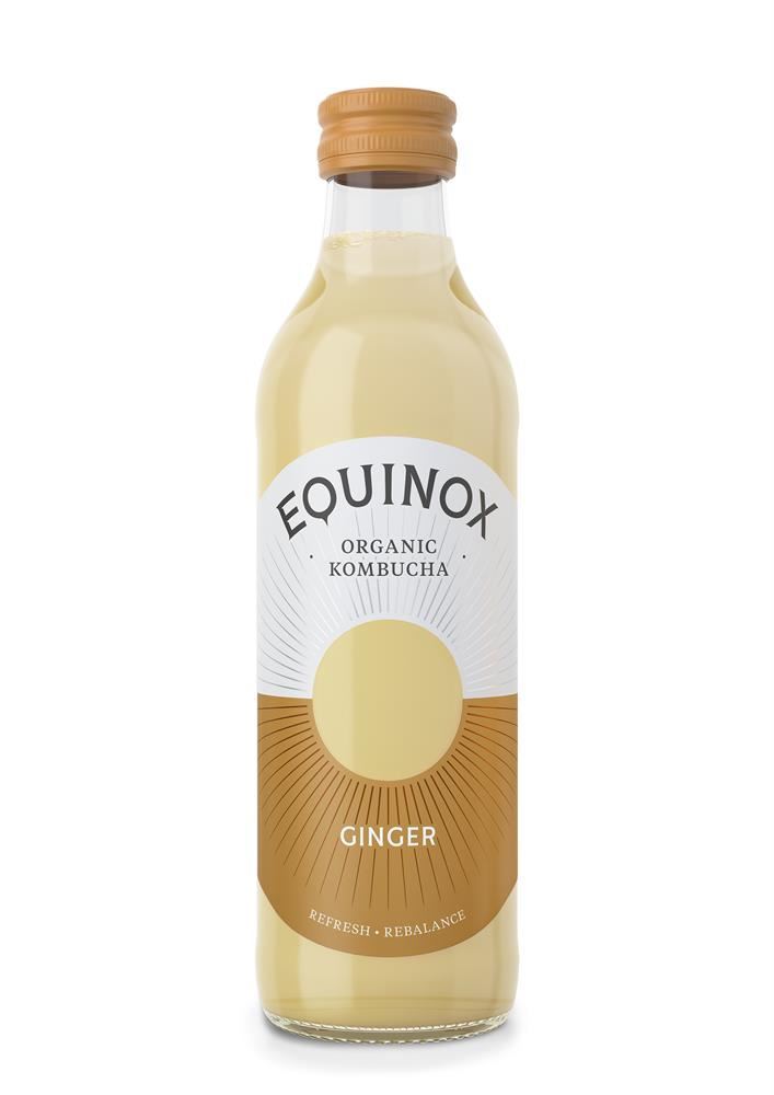 Equinox Kombucha Organic Kombucha Soft Drink with Ginger 275ml - 6 Pack