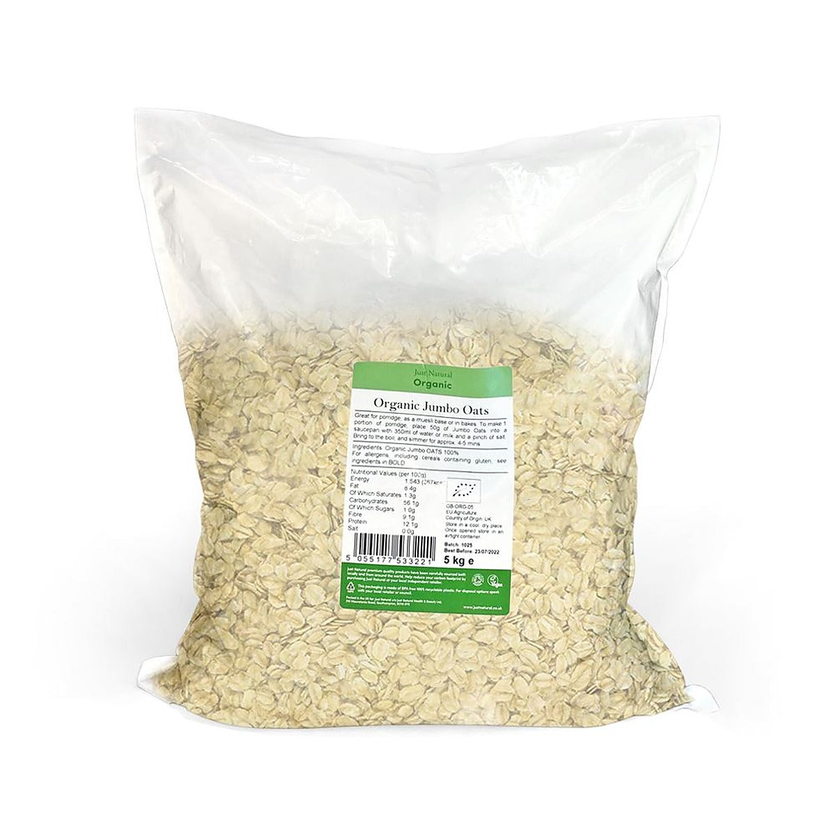 Just Natural Organic Organic Jumbo Oats 5kg