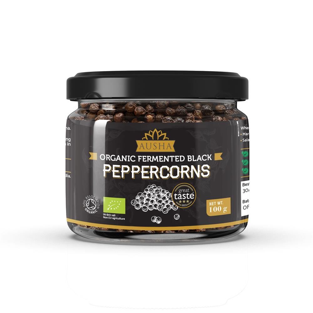 AUSHA Organic Fermented Black Peppercorns 100g