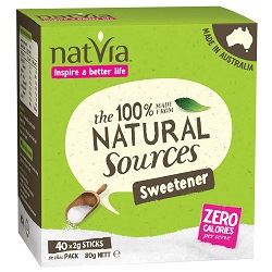 Natvia Sweetener 40 Sticks Box