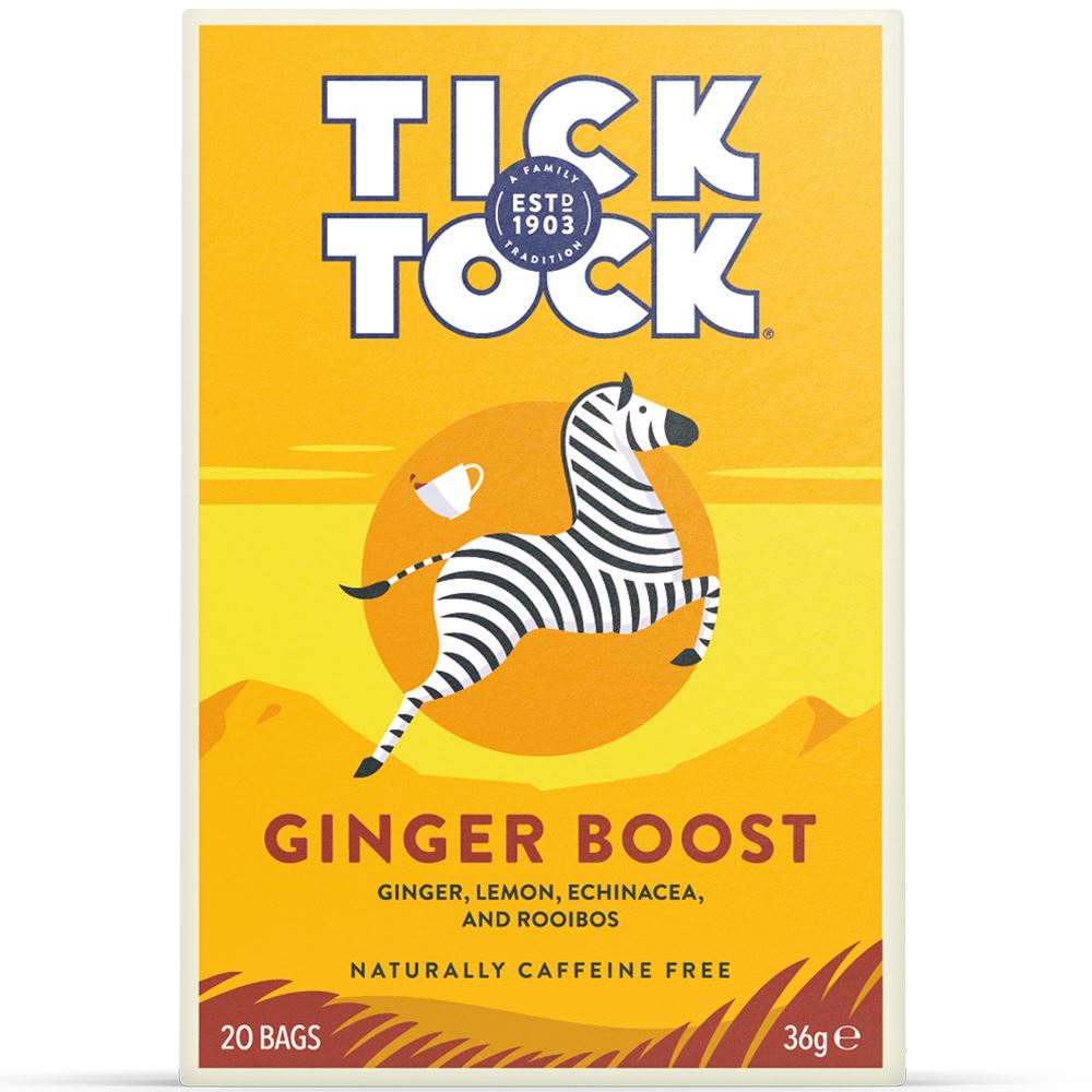 Tick Tock Wellbeing Ginger Boost Tea 20 bag