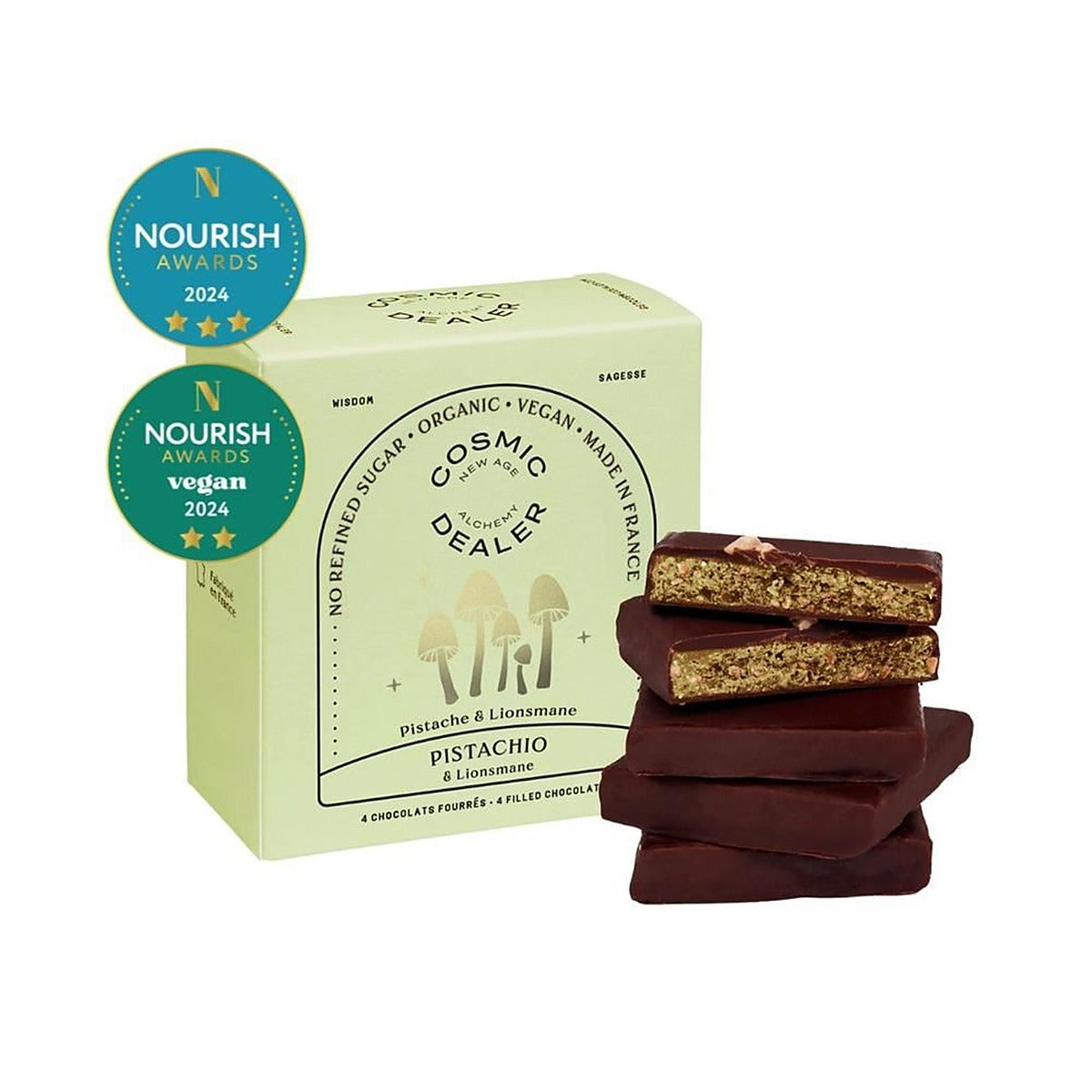Cosmic Dealer Mini Chocolate Box Pistachio Nut Butter - Box of 4 Bites 80g