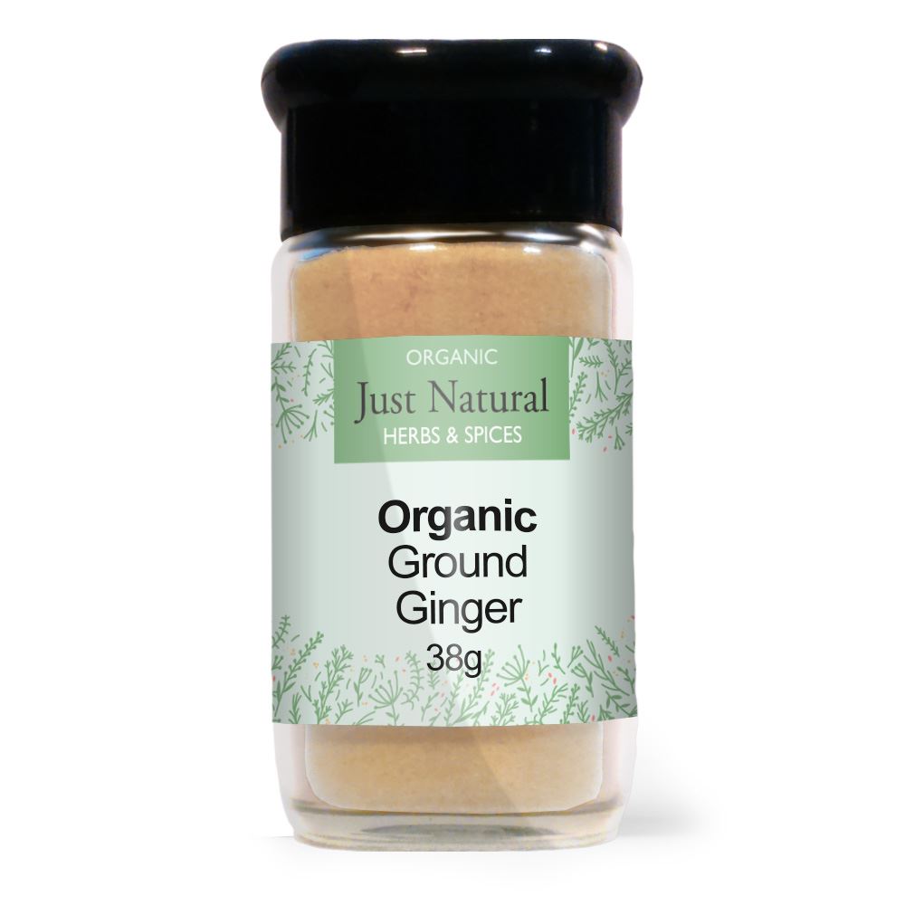 Just Natural Herbs Organic Ground Ginger (Glass Jar) 40g