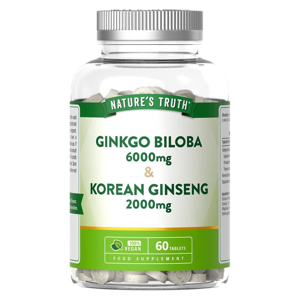 Nature's Truth Gingko Biloba & Korean Ginseng 60 Tablets